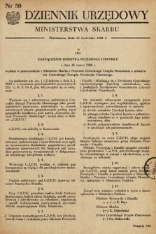 Dziennik Urzędowy Ministerstwa Skarbu. 1948, nr 50