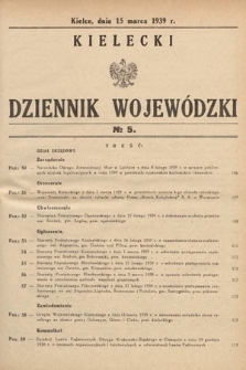 Kielecki Dziennik Wojewódzki. 1939, nr 5