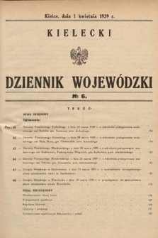 Kielecki Dziennik Wojewódzki. 1939, nr 6