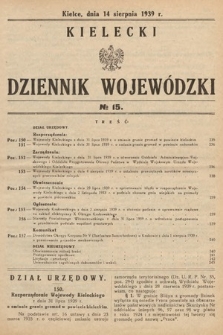 Kielecki Dziennik Wojewódzki. 1939, nr 15