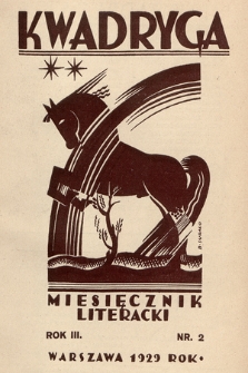 Kwadryga : czasopismo literackie. R. 3, 1929, nr 2