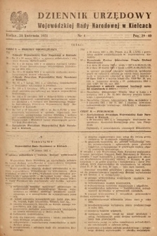 Dziennik Urzędowy Wojewódzkiej Rady Narodowej w Kielcach. 1951, nr 4