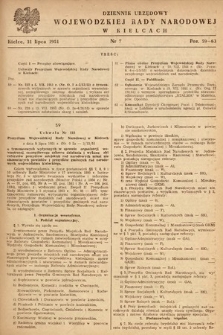 Dziennik Urzędowy Wojewódzkiej Rady Narodowej w Kielcach. 1951, nr 7