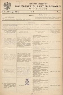 Dziennik Urzędowy Wojewódzkiej Rady Narodowej w Kielcach. 1954, nr 1