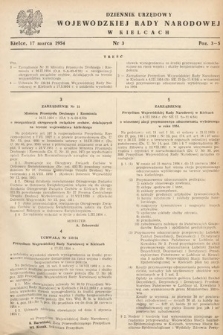 Dziennik Urzędowy Wojewódzkiej Rady Narodowej w Kielcach. 1954, nr 3