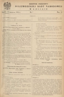 Dziennik Urzędowy Wojewódzkiej Rady Narodowej w Kielcach. 1954, nr 7