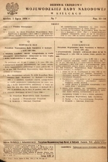 Dziennik Urzędowy Wojewódzkiej Rady Narodowej w Kielcach. 1956, nr 7