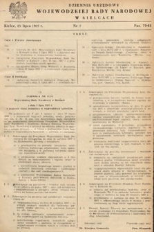 Dziennik Urzędowy Wojewódzkiej Rady Narodowej w Kielcach. 1957, nr 7