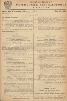 Dziennik Urzędowy Wojewódzkiej Rady Narodowej w Kielcach. 1958, nr 8