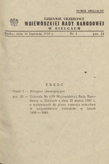 Dziennik Urzędowy Wojewódzkiej Rady Narodowej w Kielcach. 1959, nr 5