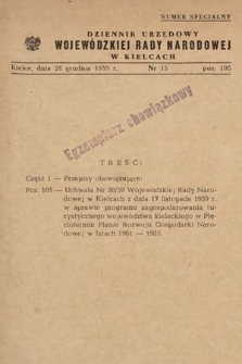 Dziennik Urzędowy Wojewódzkiej Rady Narodowej w Kielcach. 1959, nr 15