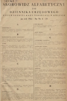 Dziennik Urzędowy Wojewódzkiej Rady Narodowej w Kielcach. 1961, skorowidz alfabetyczny