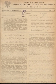 Dziennik Urzędowy Wojewódzkiej Rady Narodowej w Kielcach. 1961, nr 1