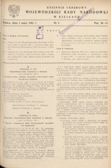 Dziennik Urzędowy Wojewódzkiej Rady Narodowej w Kielcach. 1961, nr 5