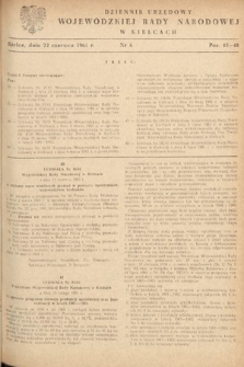 Dziennik Urzędowy Wojewódzkiej Rady Narodowej w Kielcach. 1961, nr 6