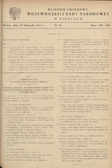 Dziennik Urzędowy Wojewódzkiej Rady Narodowej w Kielcach. 1961, nr 14