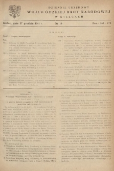 Dziennik Urzędowy Wojewódzkiej Rady Narodowej w Kielcach. 1961, nr 19