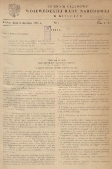 Dziennik Urzędowy Wojewódzkiej Rady Narodowej w Kielcach. 1963, nr 1