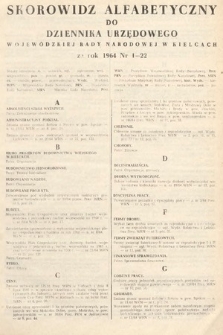 Dziennik Urzędowy Wojewódzkiej Rady Narodowej w Kielcach. 1964, skorowidz alfabetyczny