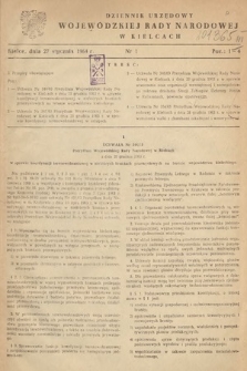 Dziennik Urzędowy Wojewódzkiej Rady Narodowej w Kielcach. 1964, nr 1
