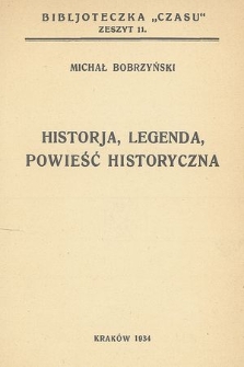 Historja, legenda, powieść historyczna