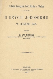 O użyciu jodoformu w leczeniu ran