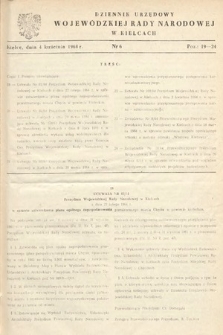 Dziennik Urzędowy Wojewódzkiej Rady Narodowej w Kielcach. 1964, nr 6