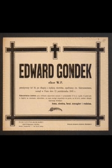 Edward Gondek oficer W.P. [...] zasnął w Panu dnia 12 października 1945 r. [...]