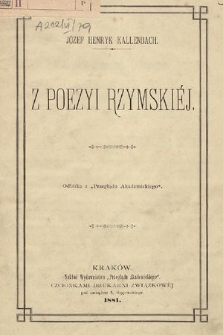 Z poezyi rzymskiej