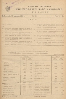 Dziennik Urzędowy Wojewódzkiej Rady Narodowej w Kielcach. 1964, nr 12