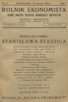 Rolnik Ekonomista : organ Związku Polskich Organizacyj Rolniczych. R.1, T.1, 1926, nr 2
