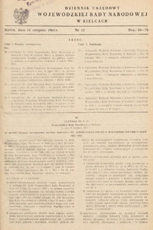 Dziennik Urzędowy Wojewódzkiej Rady Narodowej w Kielcach. 1964, nr 13
