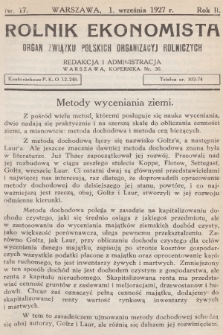Rolnik Ekonomista : organ Związku Polskich Organizacyj Rolniczych. R.2, T.3, 1927, nr 17