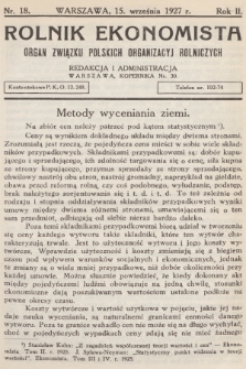 Rolnik Ekonomista : organ Związku Polskich Organizacyj Rolniczych. R.2, T.3, 1927, nr 18