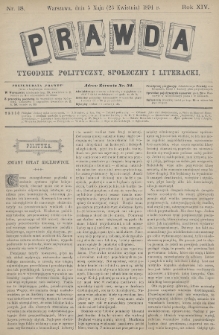Prawda : tygodnik polityczny, społeczny i literacki. 1894, nr 18