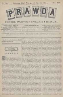 Prawda : tygodnik polityczny, społeczny i literacki. 1894, nr 35