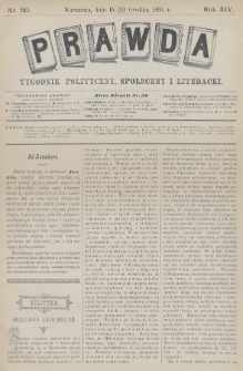 Prawda : tygodnik polityczny, społeczny i literacki. 1894, nr 50