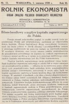 Rolnik Ekonomista : organ Związku Polskich Organizacyj Rolniczych. R.3, T.4, 1928, nr 11