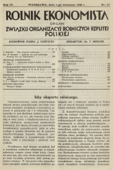 Rolnik Ekonomista : organ Związku Organizacyj Rolniczych Rzplitej Polskiej. R.4, T.7, 1929, nr 17