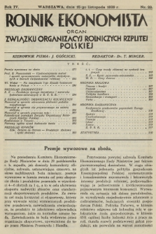 Rolnik Ekonomista : organ Związku Organizacyj Rolniczych Rzplitej Polskiej. R.4, T.7, 1929, nr 22