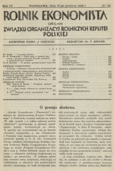 Rolnik Ekonomista : organ Związku Organizacyj Rolniczych Rzplitej Polskiej. R.4, T.7, 1929, nr 24