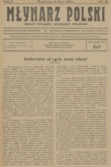 Młynarz Polski : organ Związku Młynarzy Polskich. R.10, 1928, nr 14