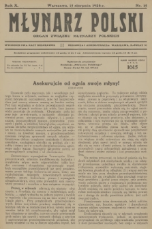 Młynarz Polski : organ Związku Młynarzy Polskich. R.10, 1928, nr 15
