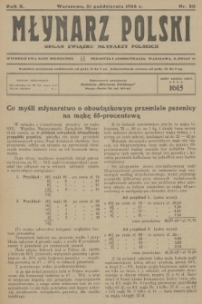 Młynarz Polski : organ Związku Młynarzy Polskich. R.10, 1928, nr 20