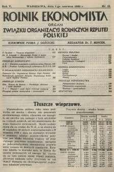 Rolnik Ekonomista : organ Związku Organizacyj Rolniczych Rzplitej Polskiej. R.5, T.8, 1930, nr 11