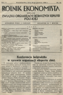 Rolnik Ekonomista : organ Związku Organizacyj Rolniczych Rzplitej Polskiej. R.5, T.8, 1930, nr 24