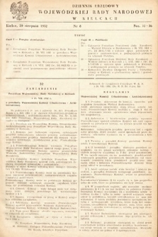 Dziennik Urzędowy Wojewódzkiej Rady Narodowej w Kielcach. 1952, nr 8