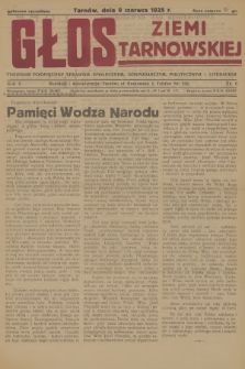 Głos Ziemi Tarnowskiej : tygodnik poświęcony sprawom społecznym, gospodarczym, politycznym i literackim. R.1, 1935, nr 6