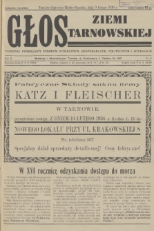 Głos Ziemi Tarnowskiej : tygodnik poświęcony sprawom społecznym, gospodarczym, politycznym i literackim. R.2, 1936, nr 6