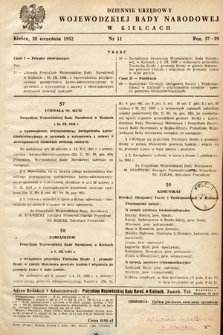 Dziennik Urzędowy Wojewódzkiej Rady Narodowej w Kielcach. 1952, nr 11